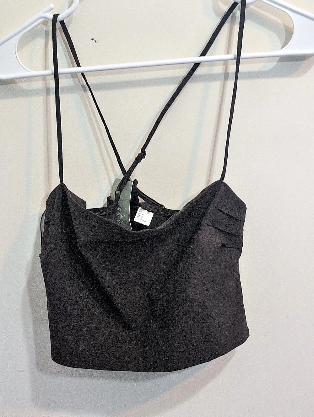 H&Medium Cropped Bandeau Top Black Cowl Neck Crop Top Size Medium NWT